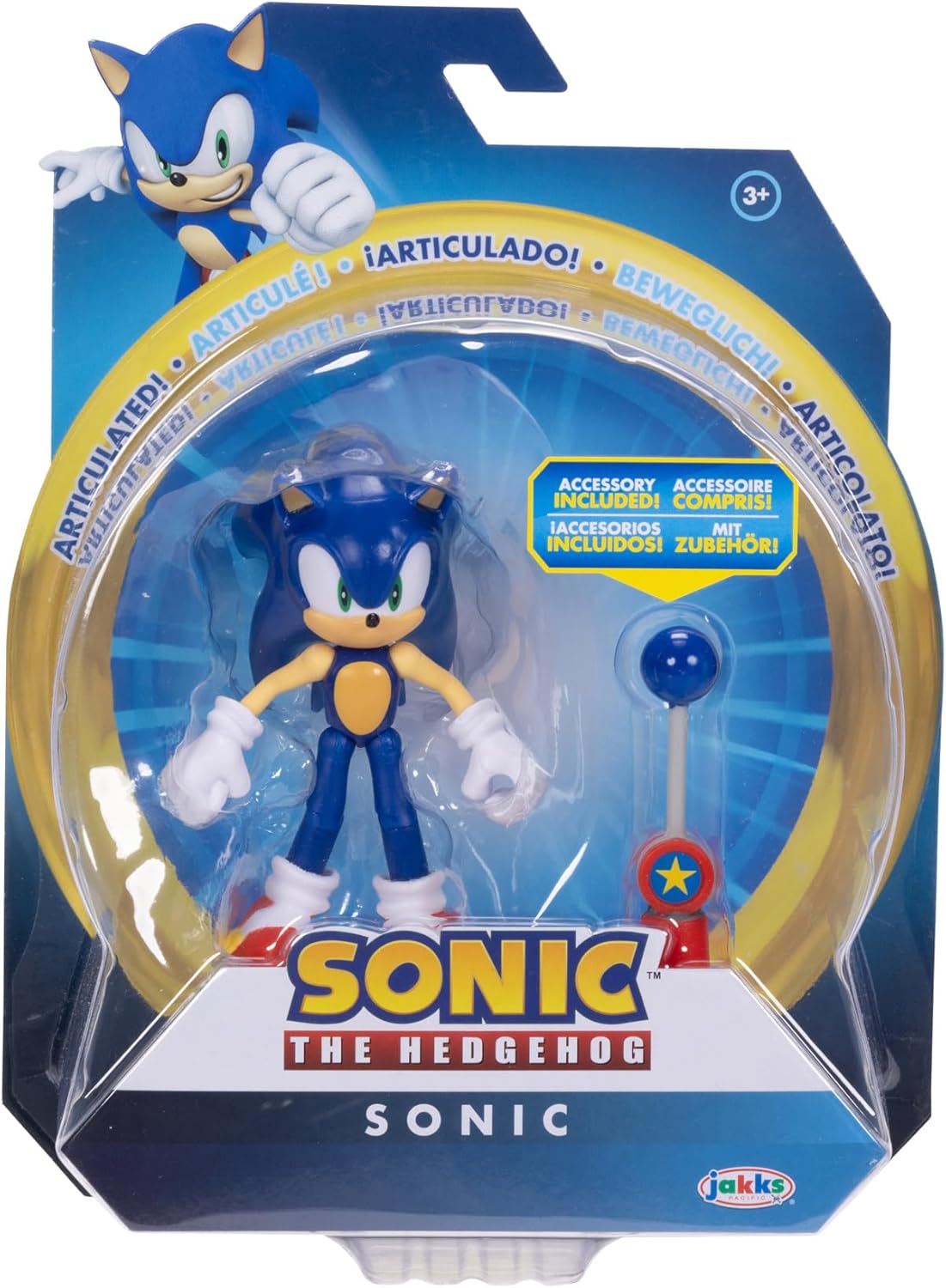 Sonic The Hedgehog 4" Articulated Figure with Blue Checkpoint