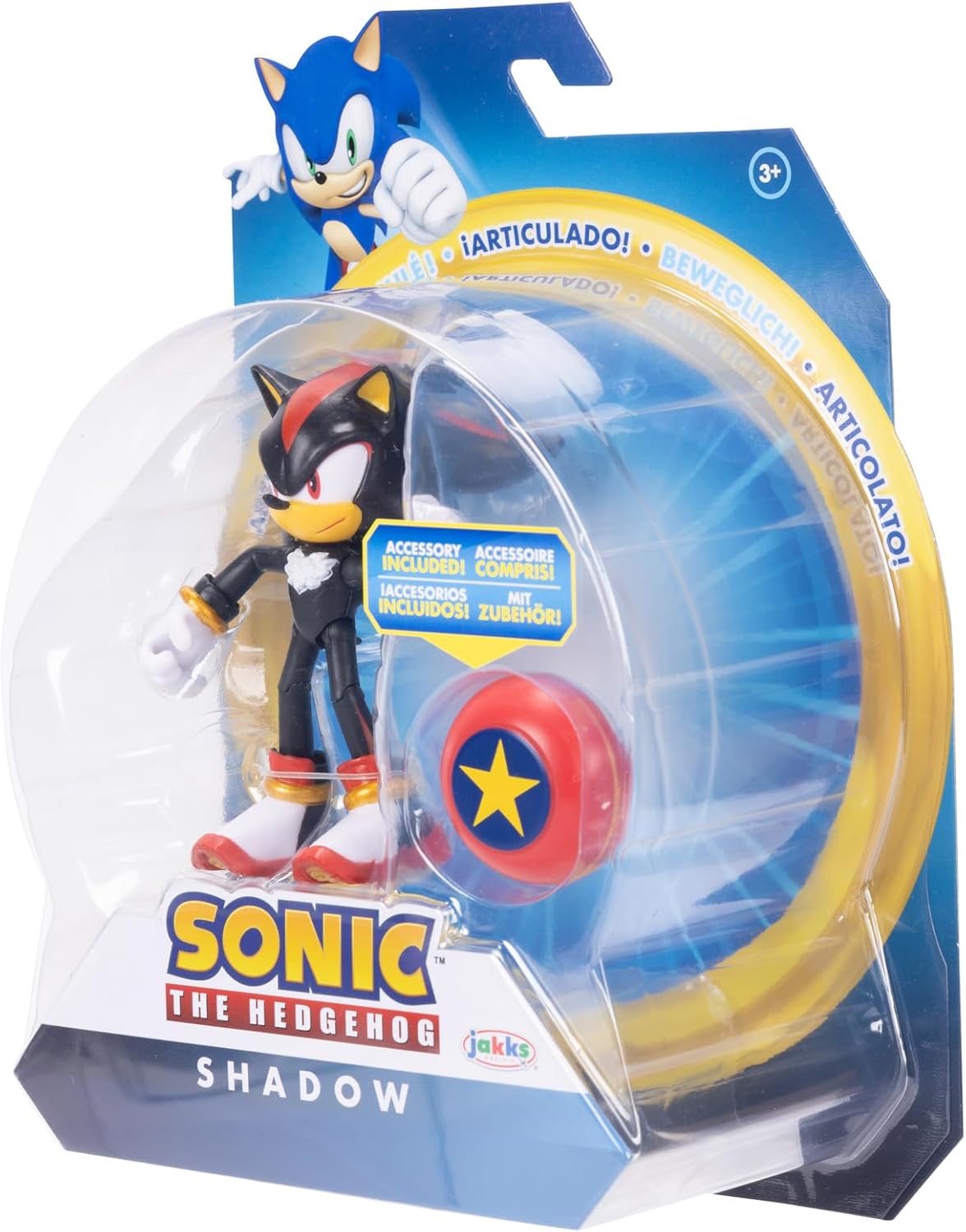 Sonic The Hedgehog 4" Articulated Figure Modern Shadow with Red Spring