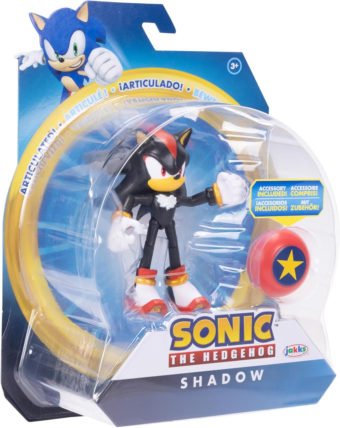 Sonic The Hedgehog 4" Articulated Figure Modern Shadow with Red Spring