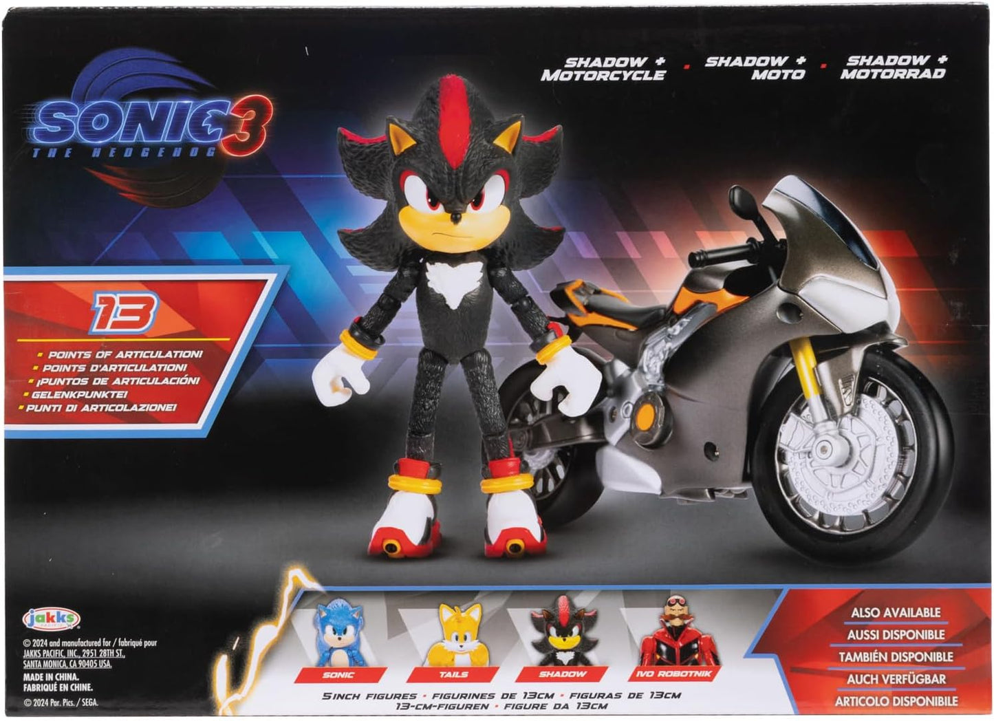 Sonic 3 Shadow Action Figure with Motorcycle