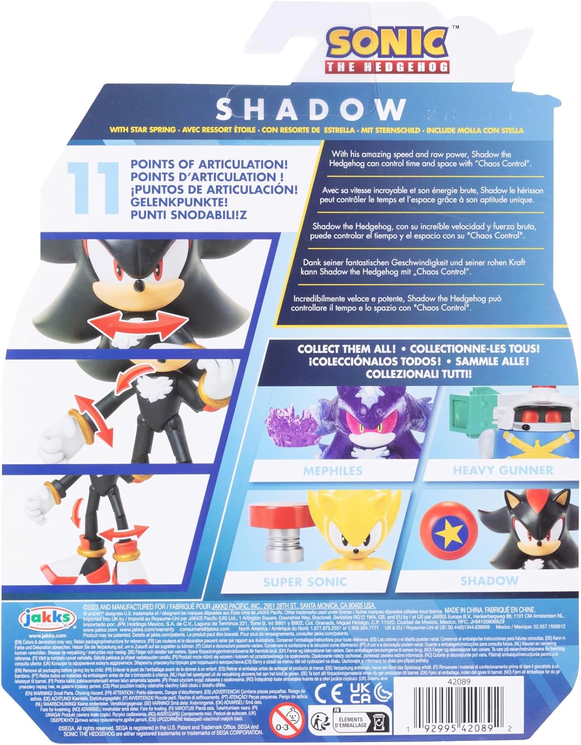 Sonic The Hedgehog 4" Articulated Figure Modern Shadow with Red Spring